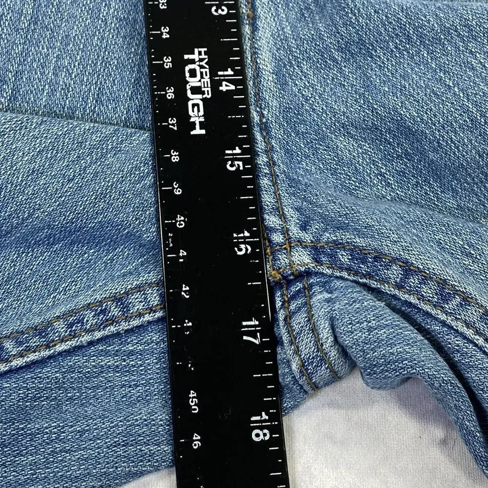 LUXE-T Luxury Basics Relaxed Fit Men's Blue Jeans‎ Size 42x33 Distressed Hem